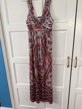 Apt. 9 Red and White Patterned Maxi Dress